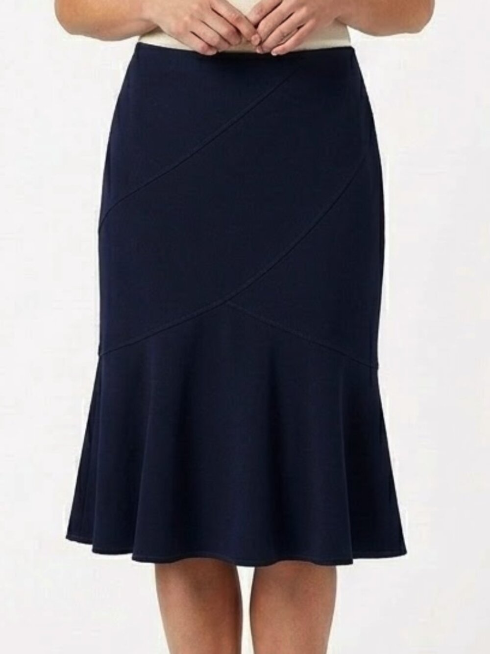 Tobias Dark Navy Flared Midi Skirt- Sz. 10